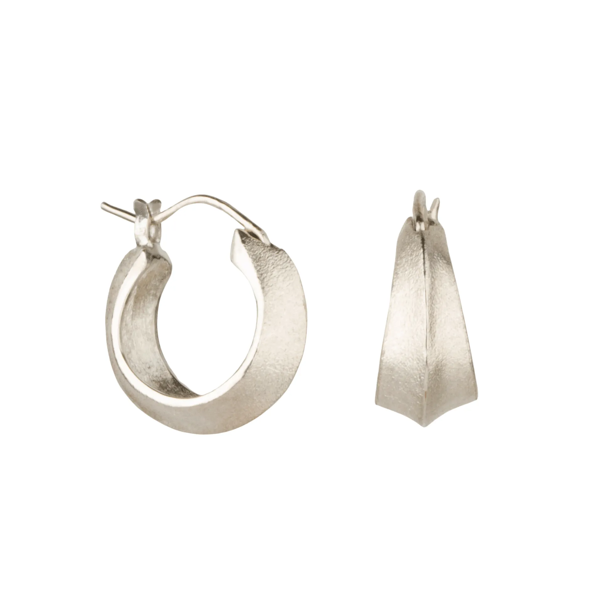 Silver Morph Huggie Hoops