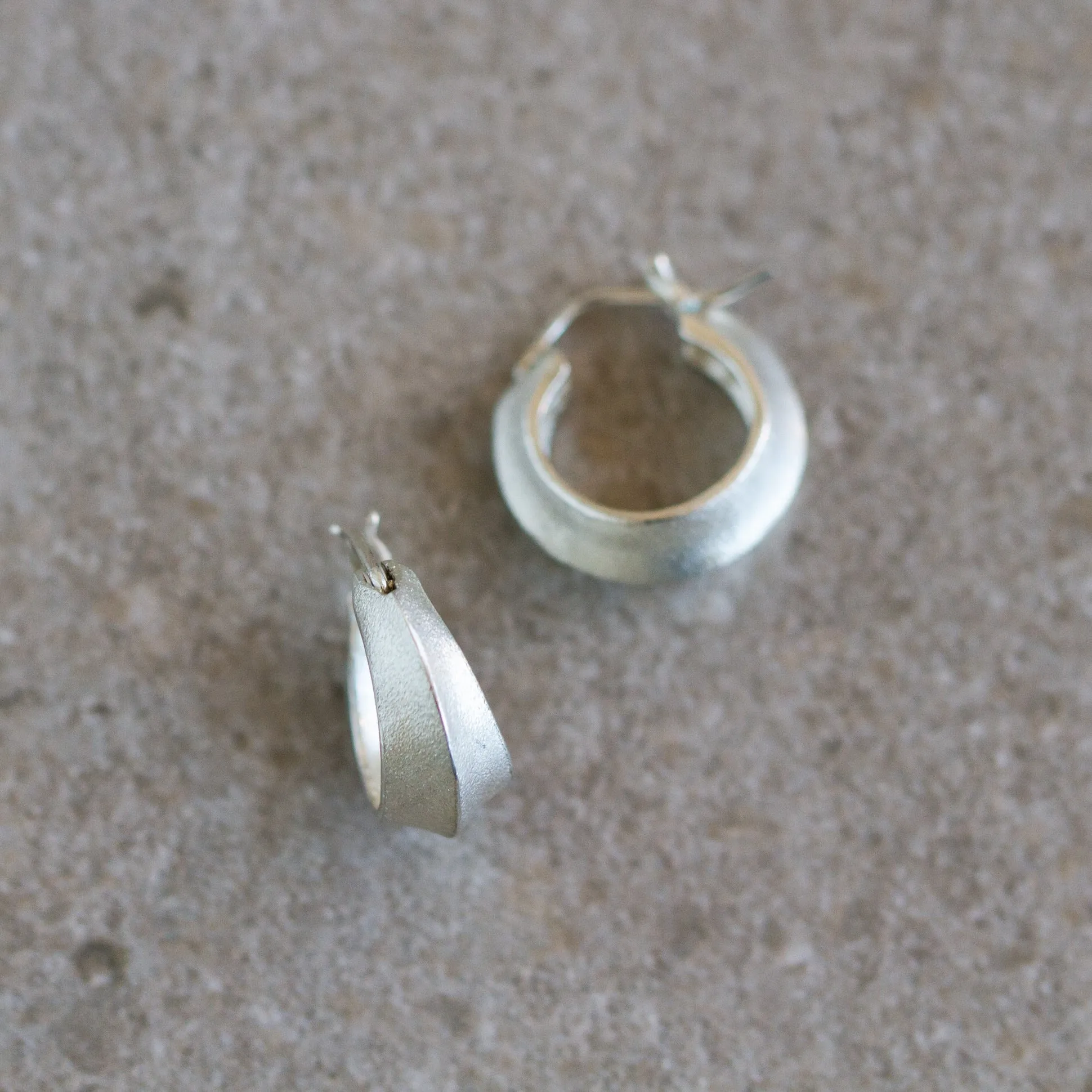 Silver Morph Huggie Hoops