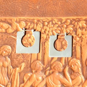 Silver Squared Hoop Earrings