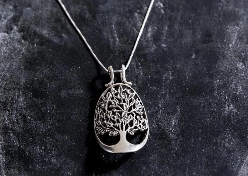 Silver Tree Necklace - Tree of Life Necklace - Family Tree Pendant