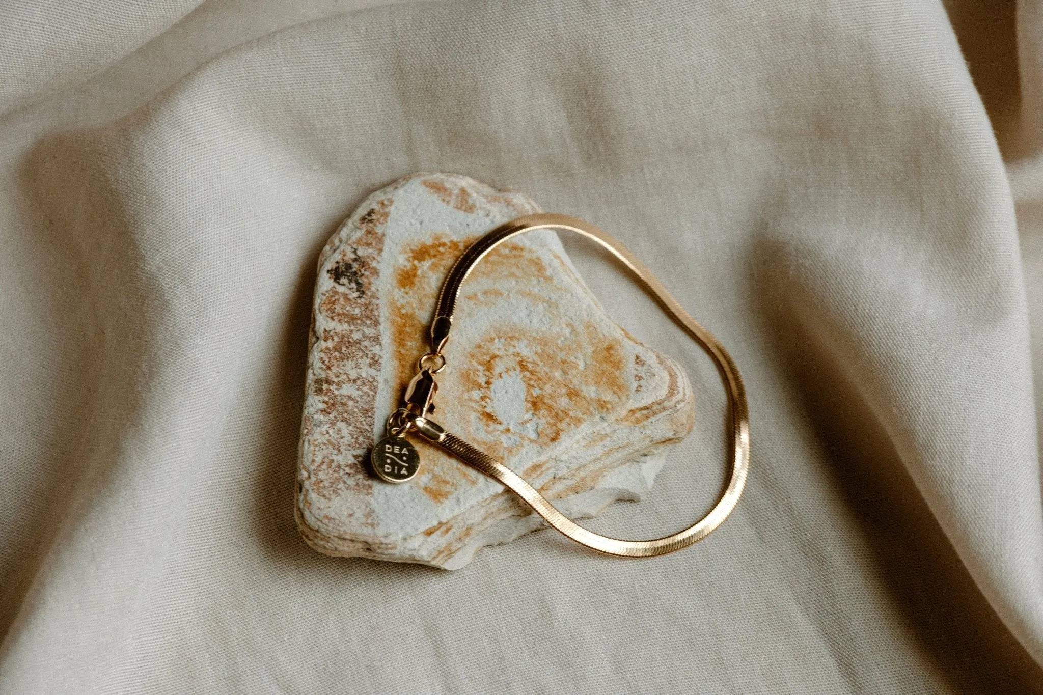 Slinky Gold Herringbone Chain Bracelet