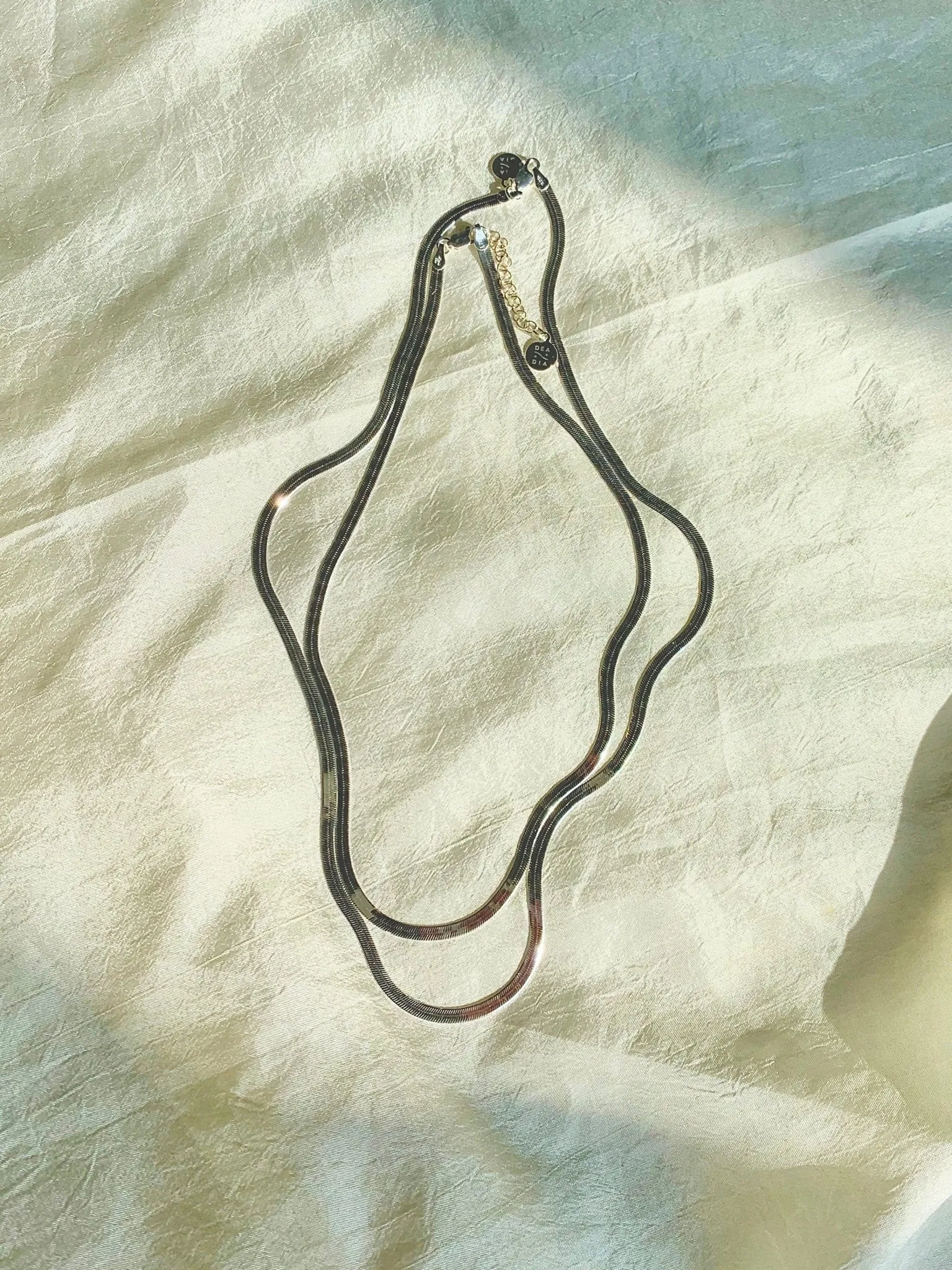 Slinky Silver Herringbone Chain Necklace