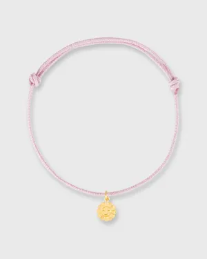 Smiling Daisy Charm Bracelet in Gold/Assorted Color Cord