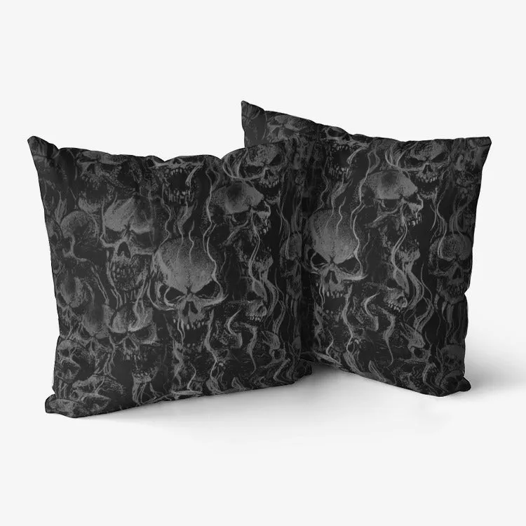 Smoke Skull Dark Version Premium Hypoallergenic Throw Pillow