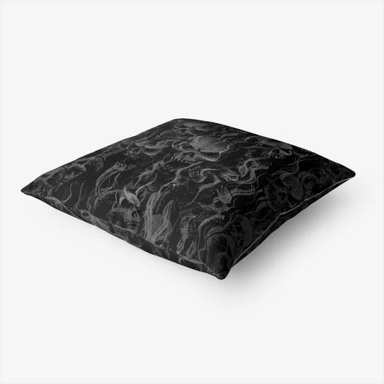 Smoke Skull Dark Version Premium Hypoallergenic Throw Pillow