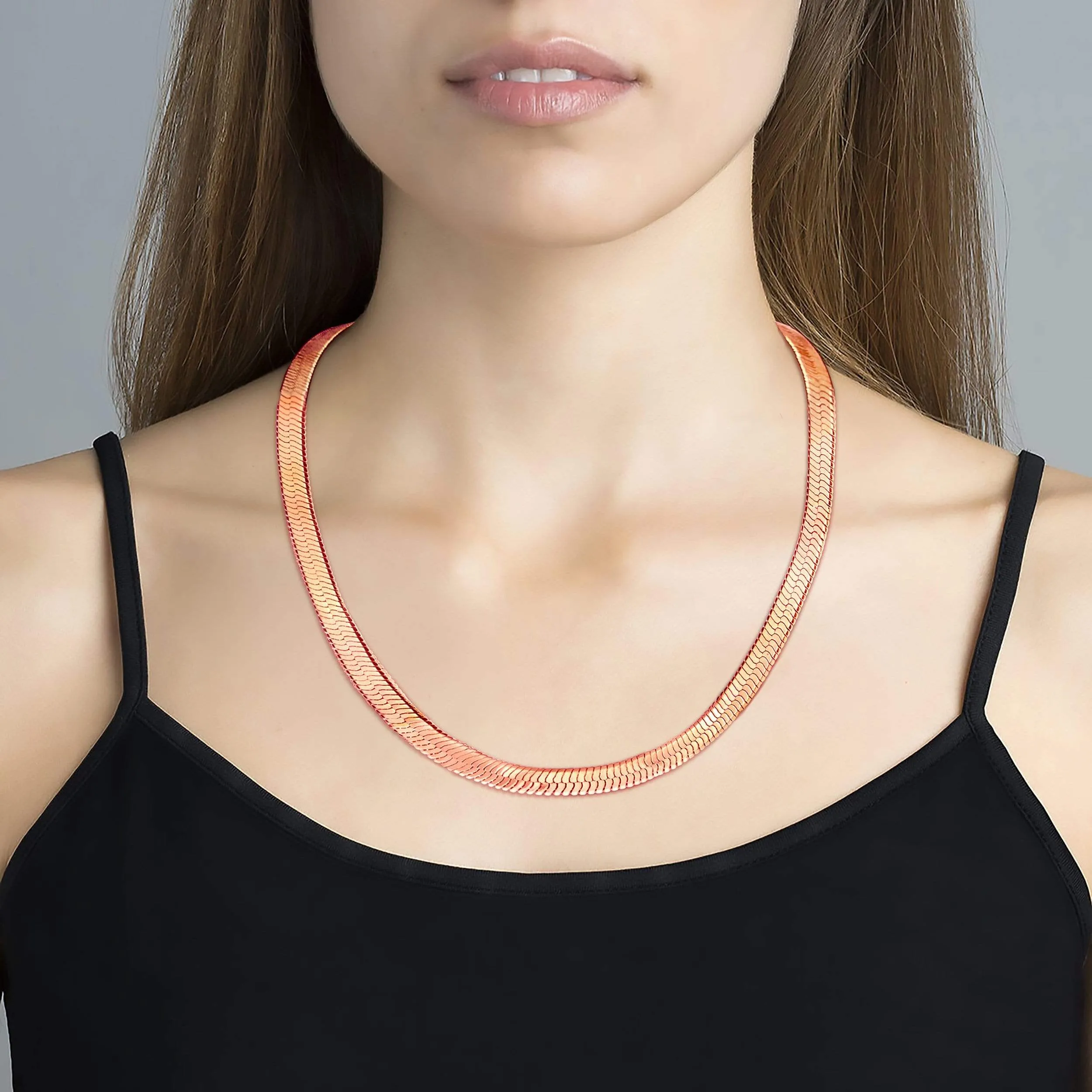 Snake Chain Necklace Rose Gold