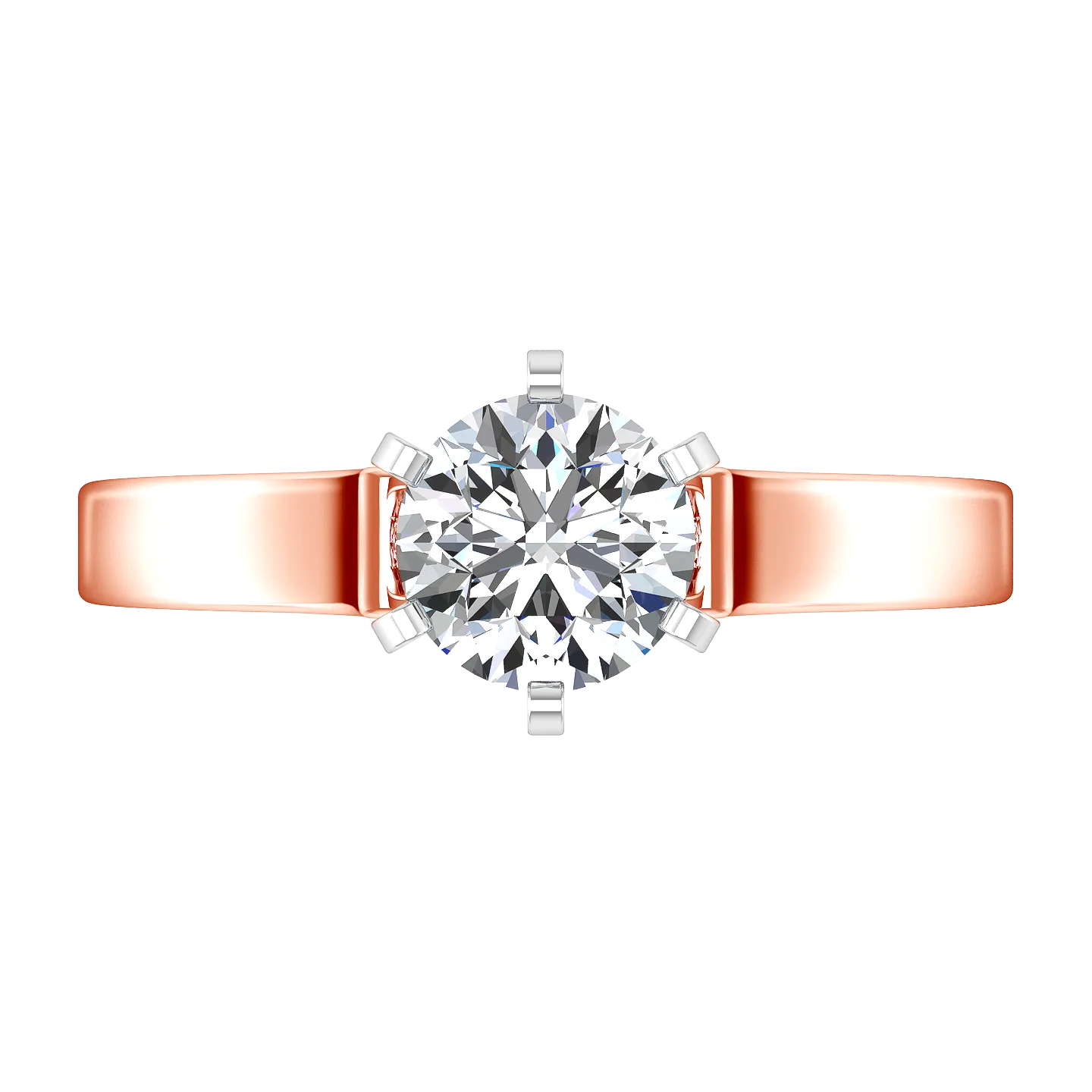 Solitaire Engagement Ring Modern 14K Rose Gold