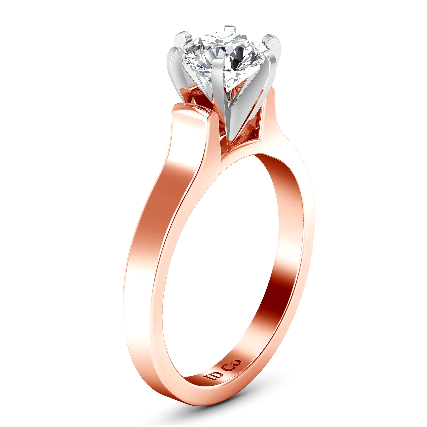 Solitaire Engagement Ring Modern 14K Rose Gold