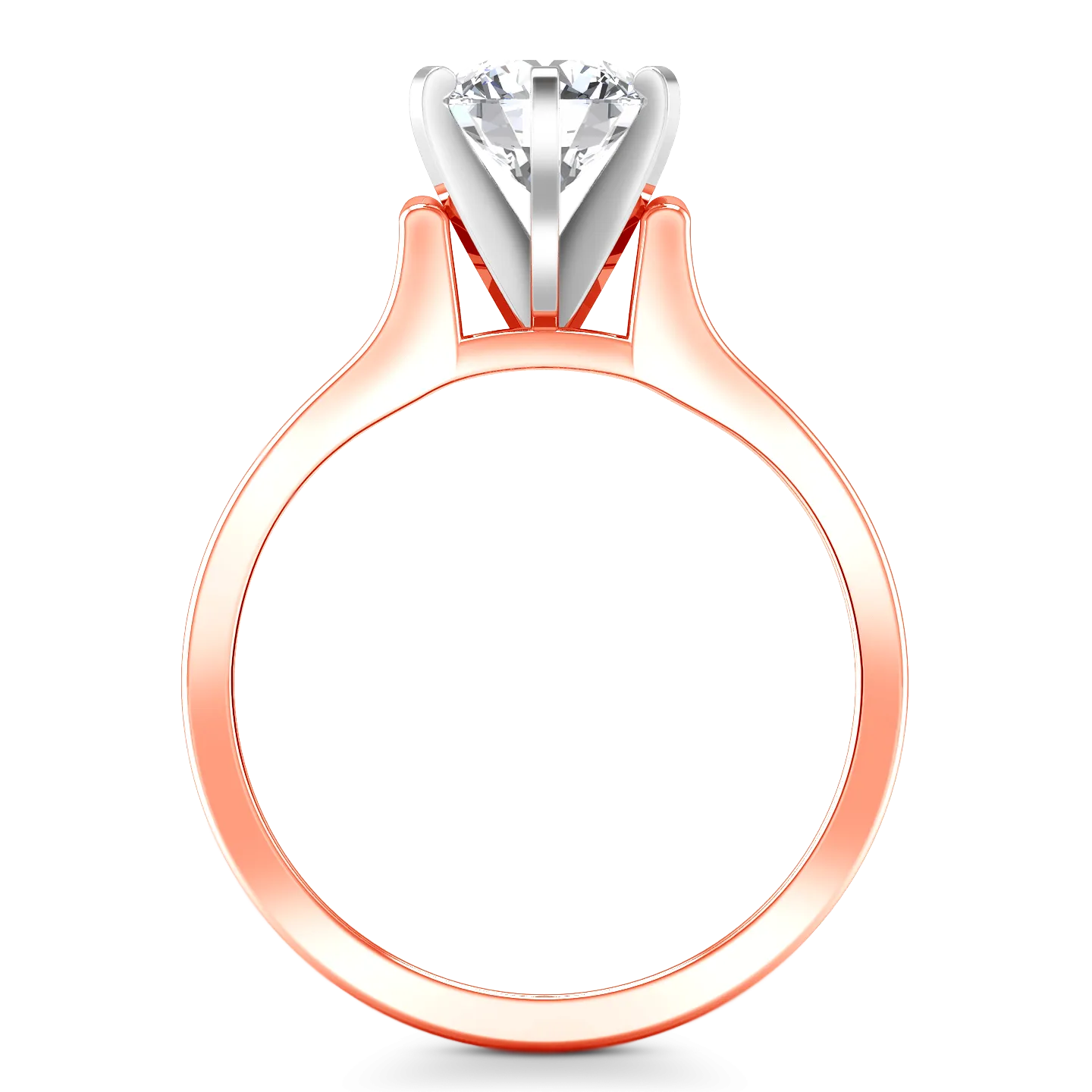 Solitaire Engagement Ring Modern 14K Rose Gold