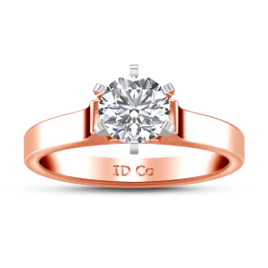 Solitaire Engagement Ring Modern 14K Rose Gold