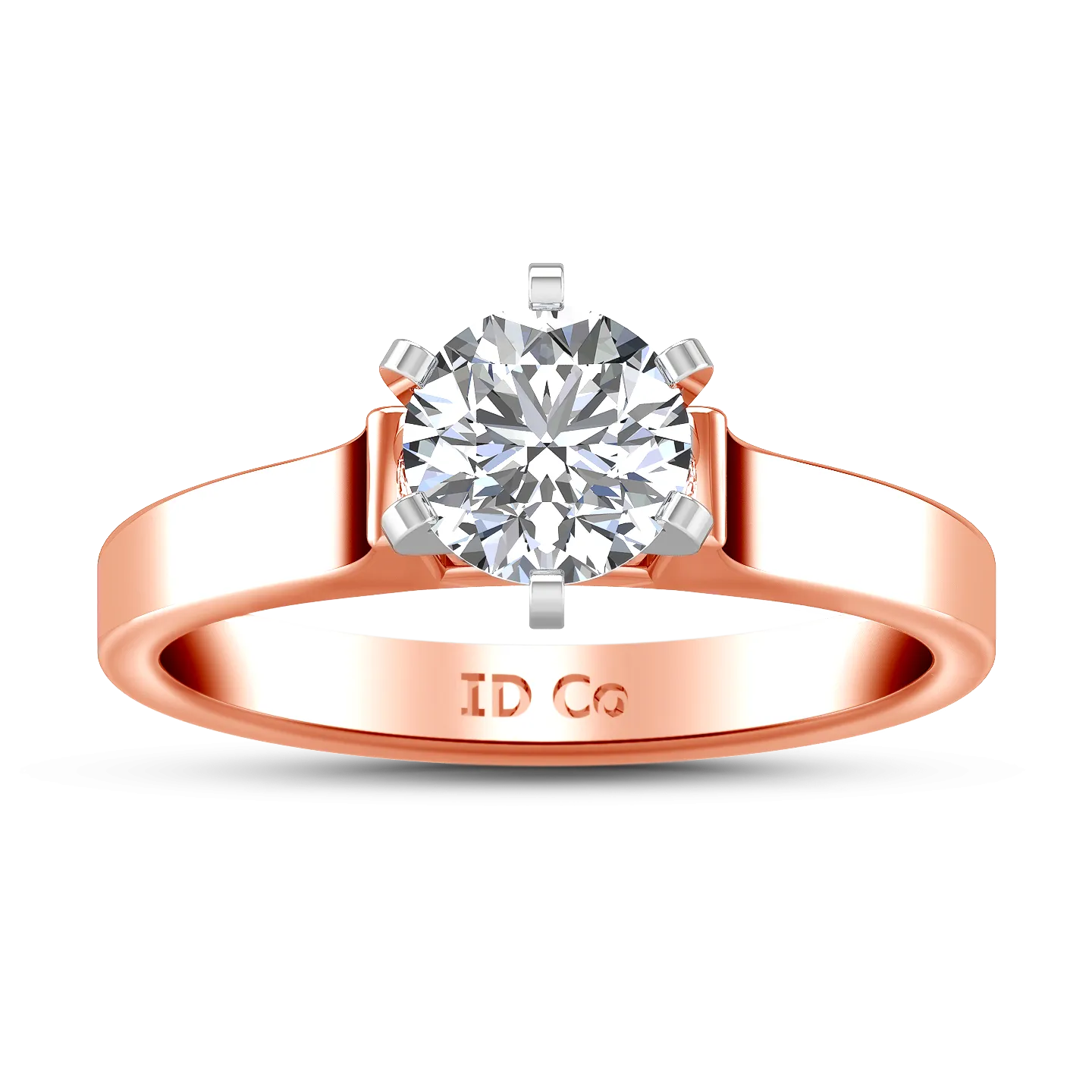 Solitaire Engagement Ring Modern 14K Rose Gold