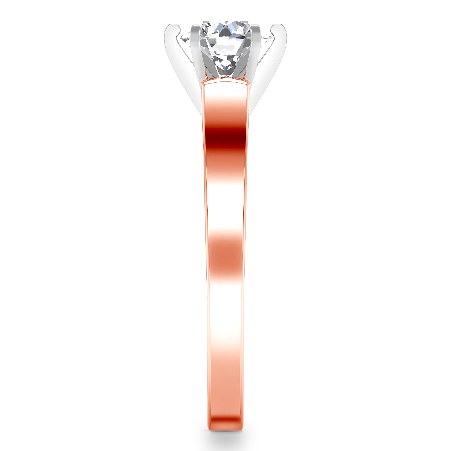 Solitaire Engagement Ring Modern 14K Rose Gold