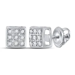 Sparkling Brilliance: 10kt White Gold Diamond Cluster Earrings