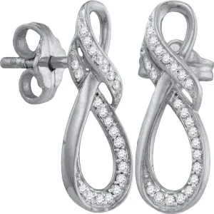 Sparkling Brilliance: 10kt White Gold Round Diamond Fashion Earrings