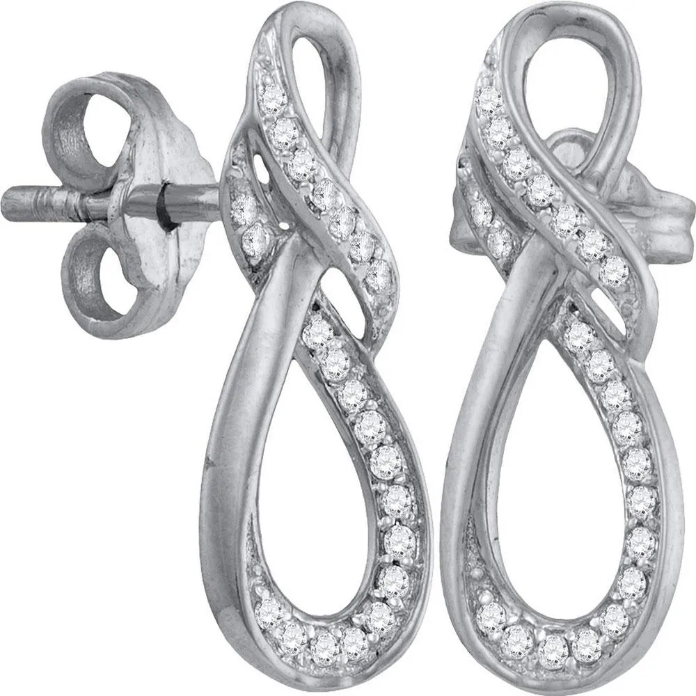 Sparkling Brilliance: 10kt White Gold Round Diamond Fashion Earrings