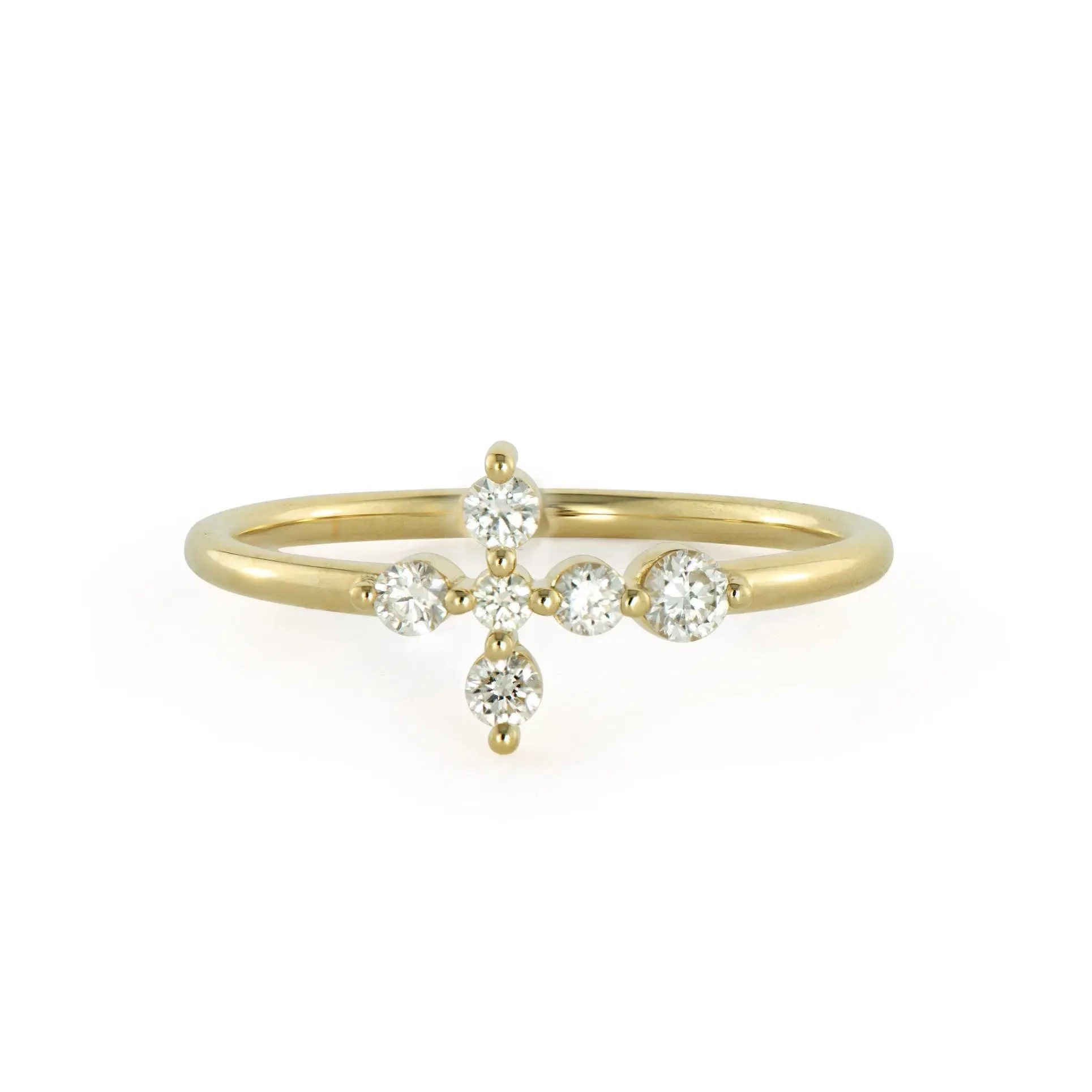 Sparkling Cross Style Ring