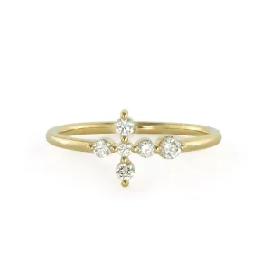 Sparkling Cross Style Ring