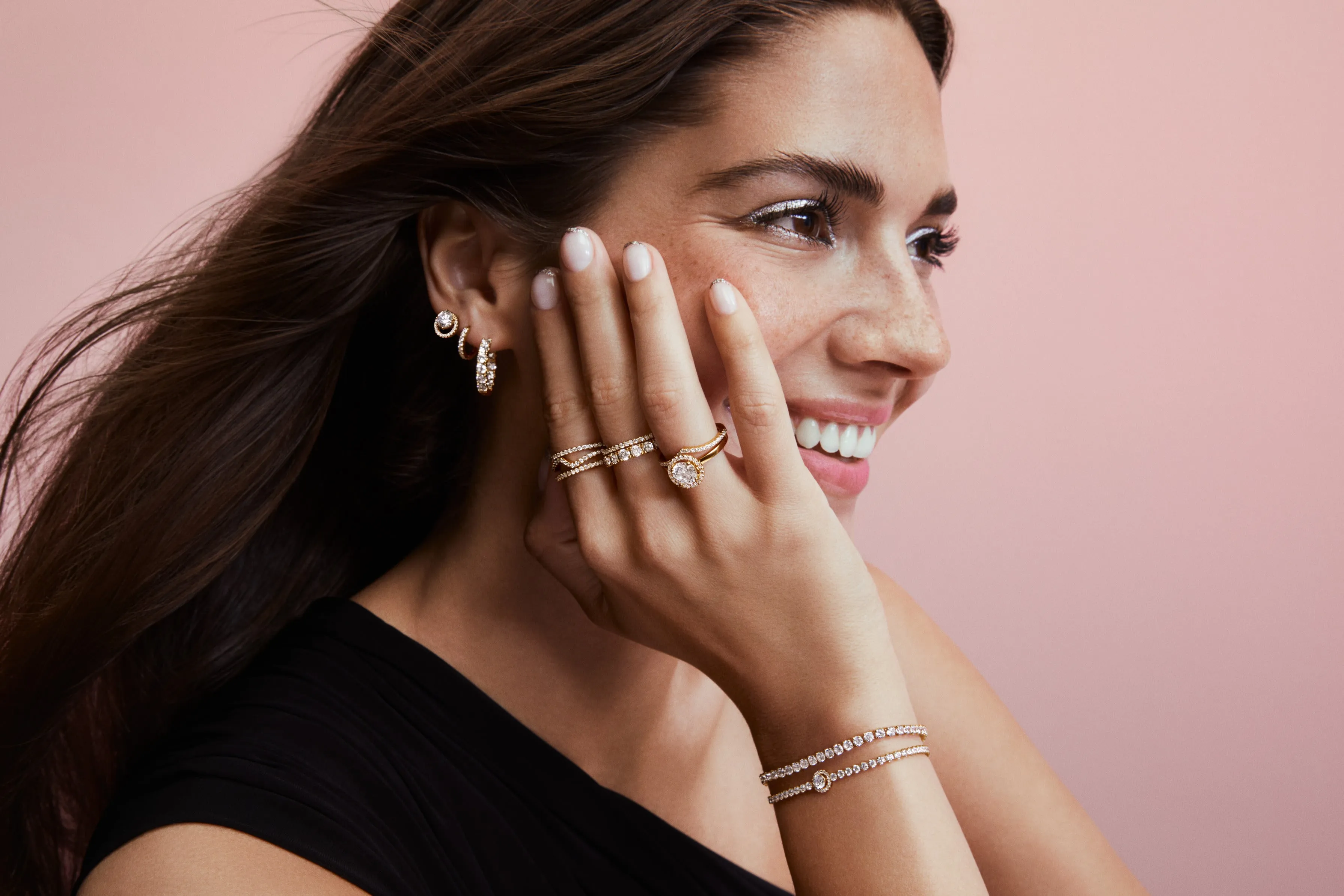 Sparkling Huggie Hoop Earrings