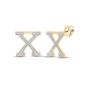 Sparkling Initial Diamond Earrings in 10kt Yellow Gold