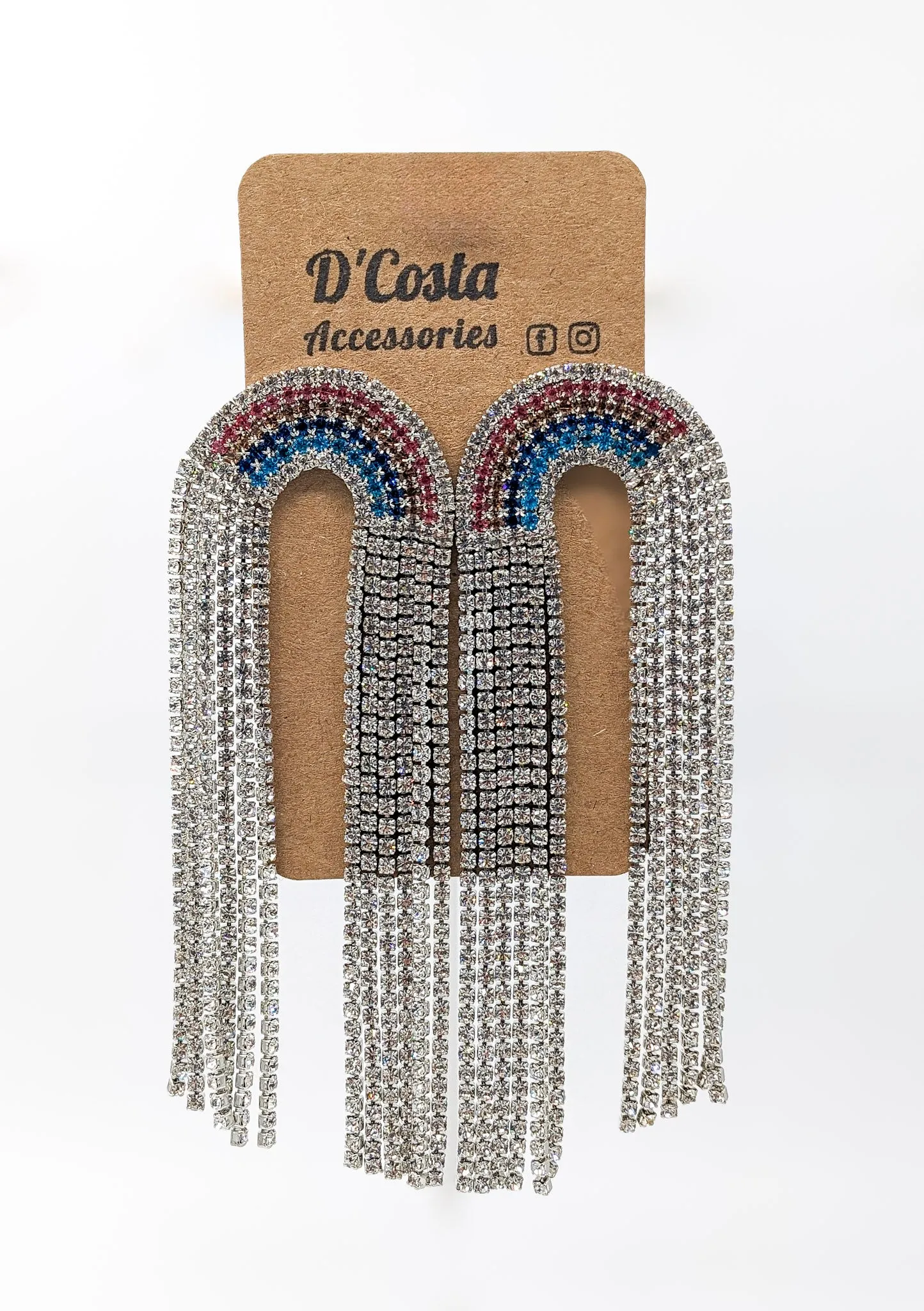 Sparkling Rainbow Tassel Earrings