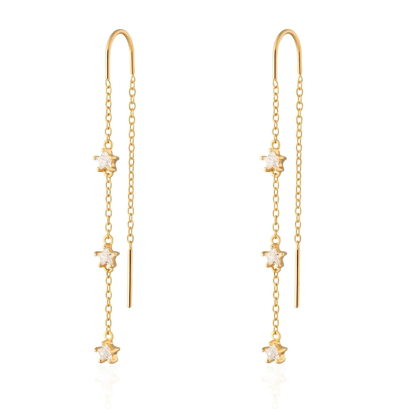 Sparkling Star Threader Earrings