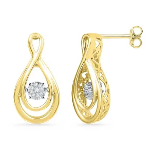 Sparkling Teardrop Diamond Earrings in 10kt Yellow Gold