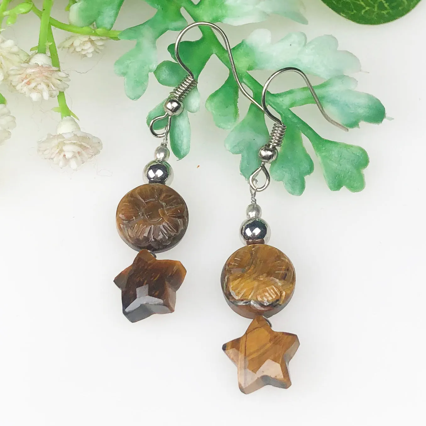 Sparkling Tiger Eye Earrings