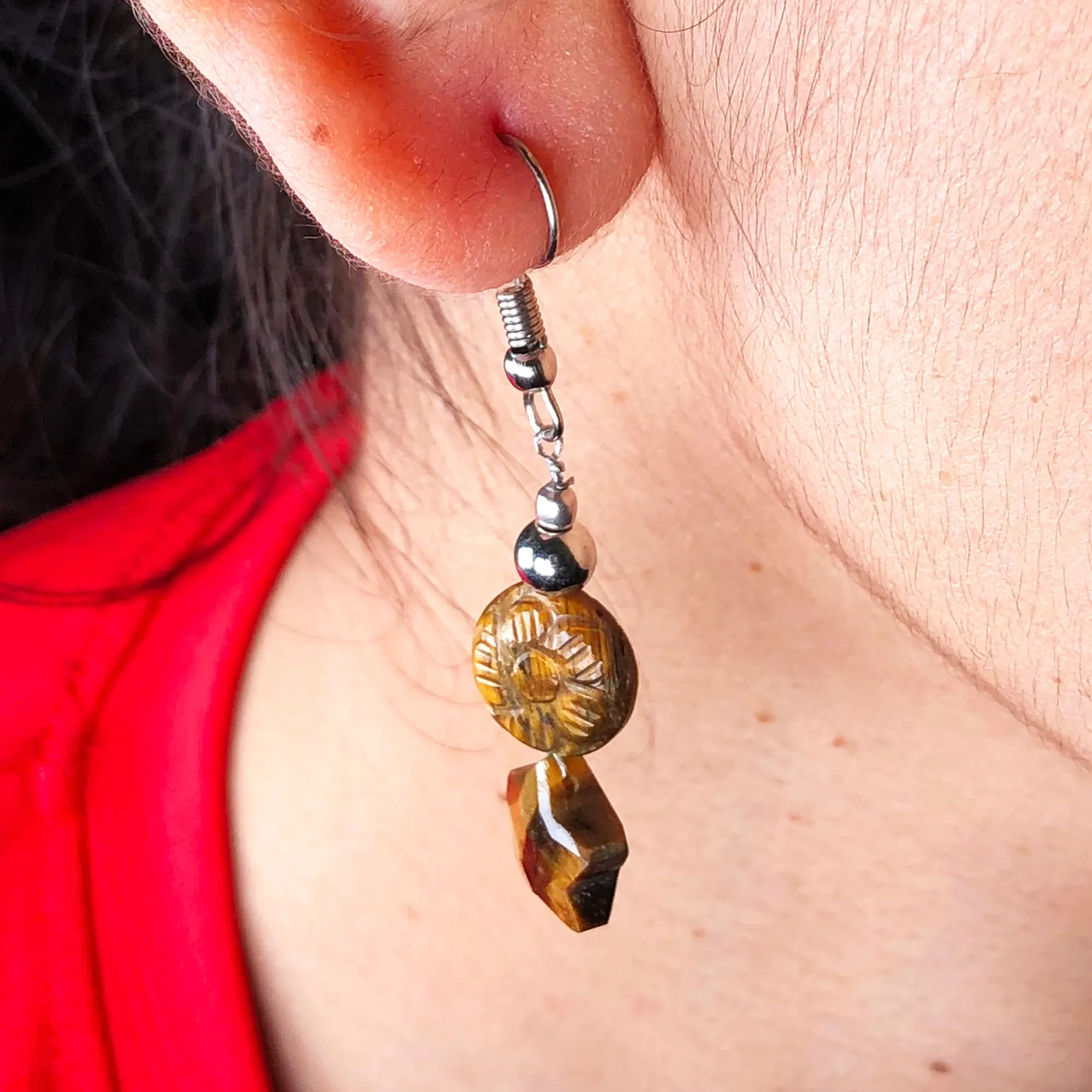 Sparkling Tiger Eye Earrings