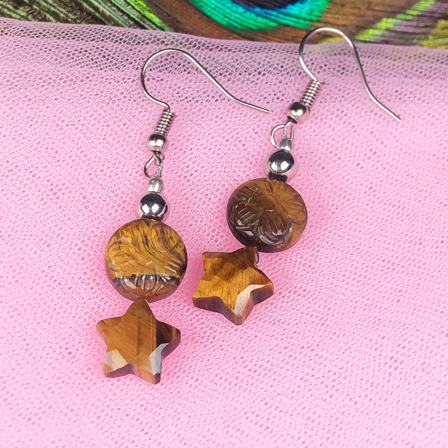 Sparkling Tiger Eye Earrings