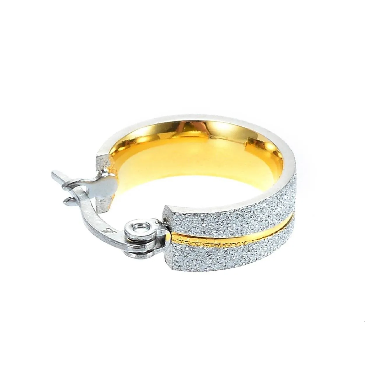 Sparkling Two Tone Hoop Earrings
