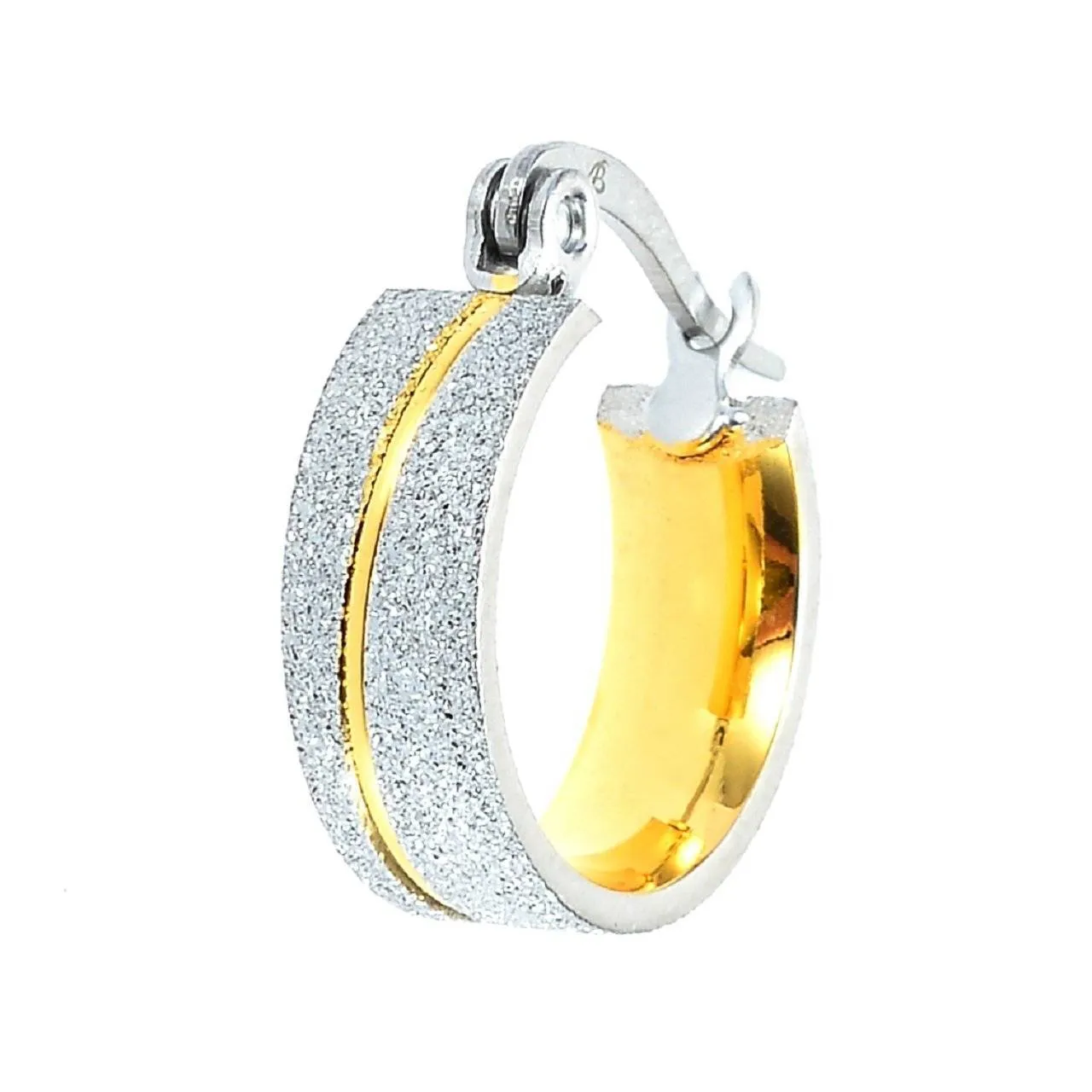 Sparkling Two Tone Hoop Earrings