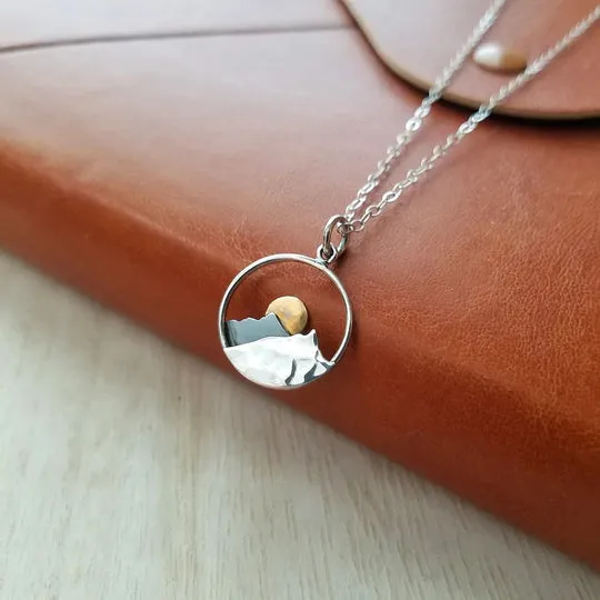Stainless Steel Mountain Scenery Pendant