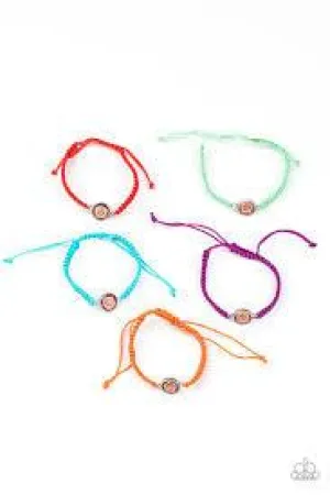 Starlet Shimmer - Assorted Colors Sliding Knot Flower Bracelets-Set of 5-Paparazzi