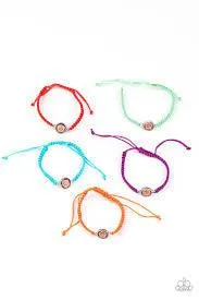 Starlet Shimmer - Assorted Colors Sliding Knot Flower Bracelets-Set of 5-Paparazzi