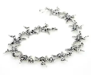 Sterling Silver 7" Fairy Faery Link Bracelet Jewelry
