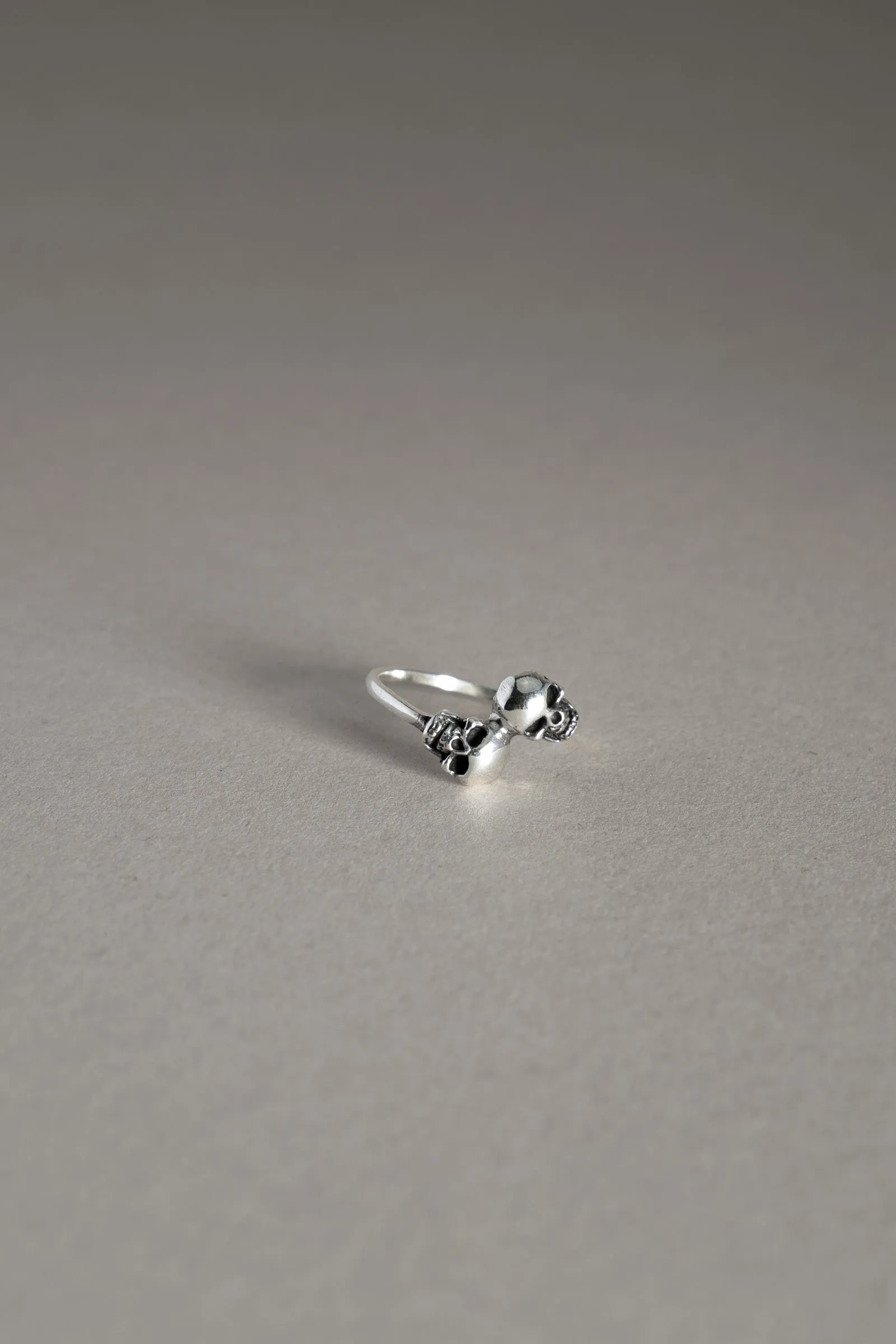 Sterling Silver Double Skull Ring