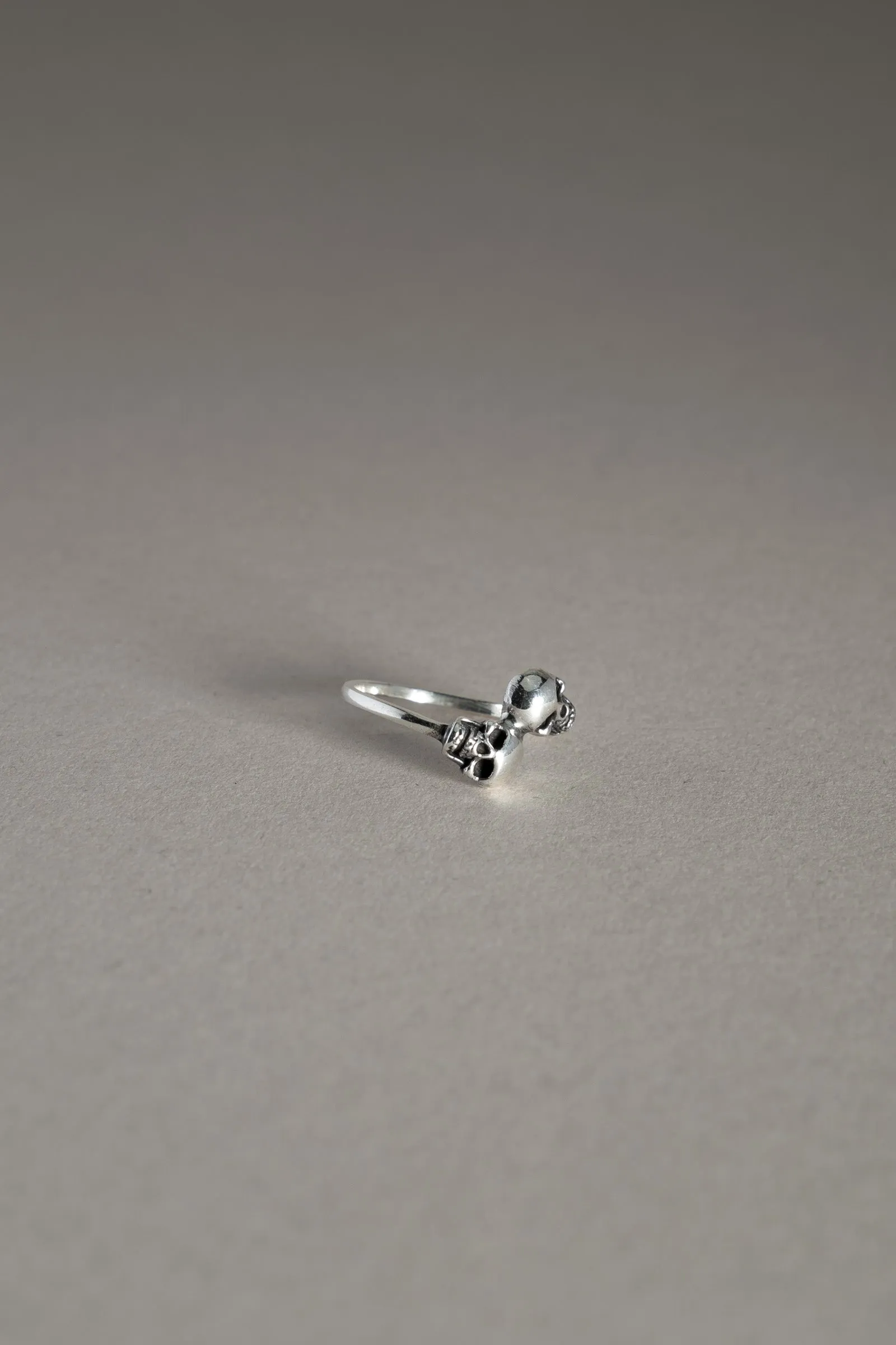 Sterling Silver Double Skull Ring