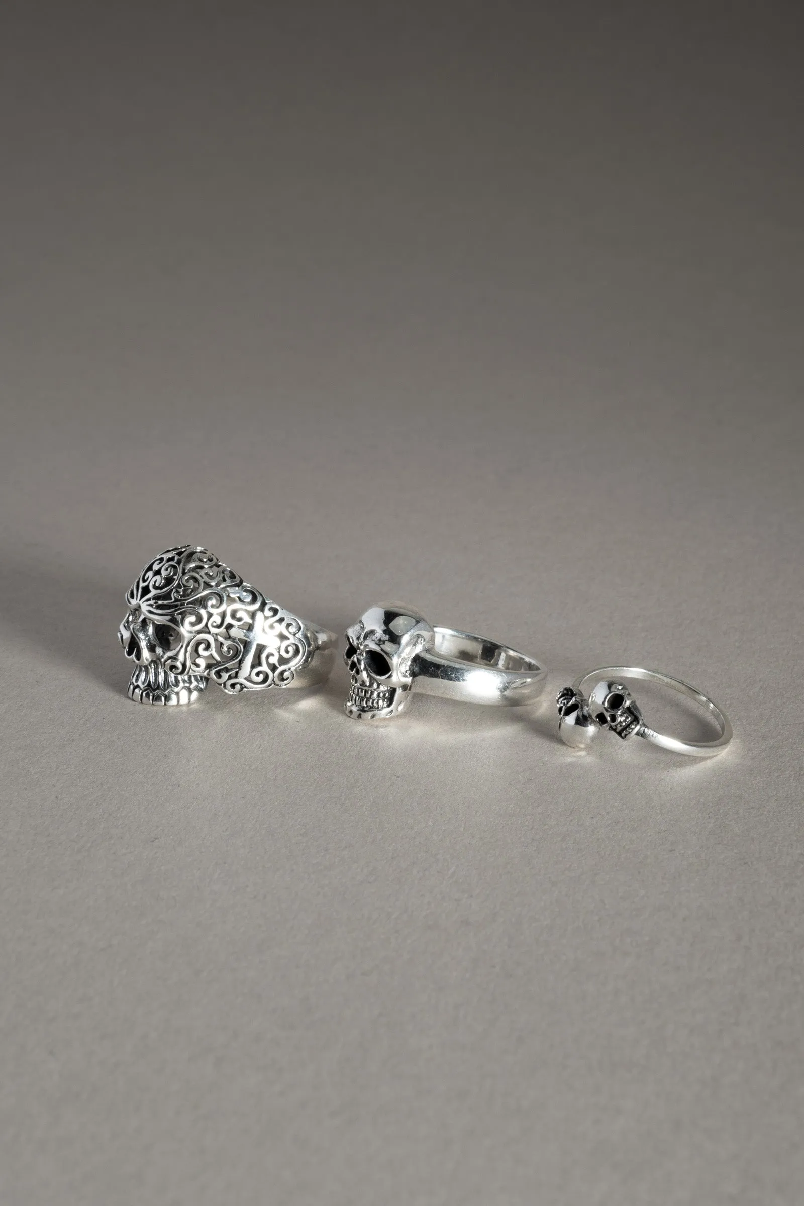 Sterling Silver Double Skull Ring