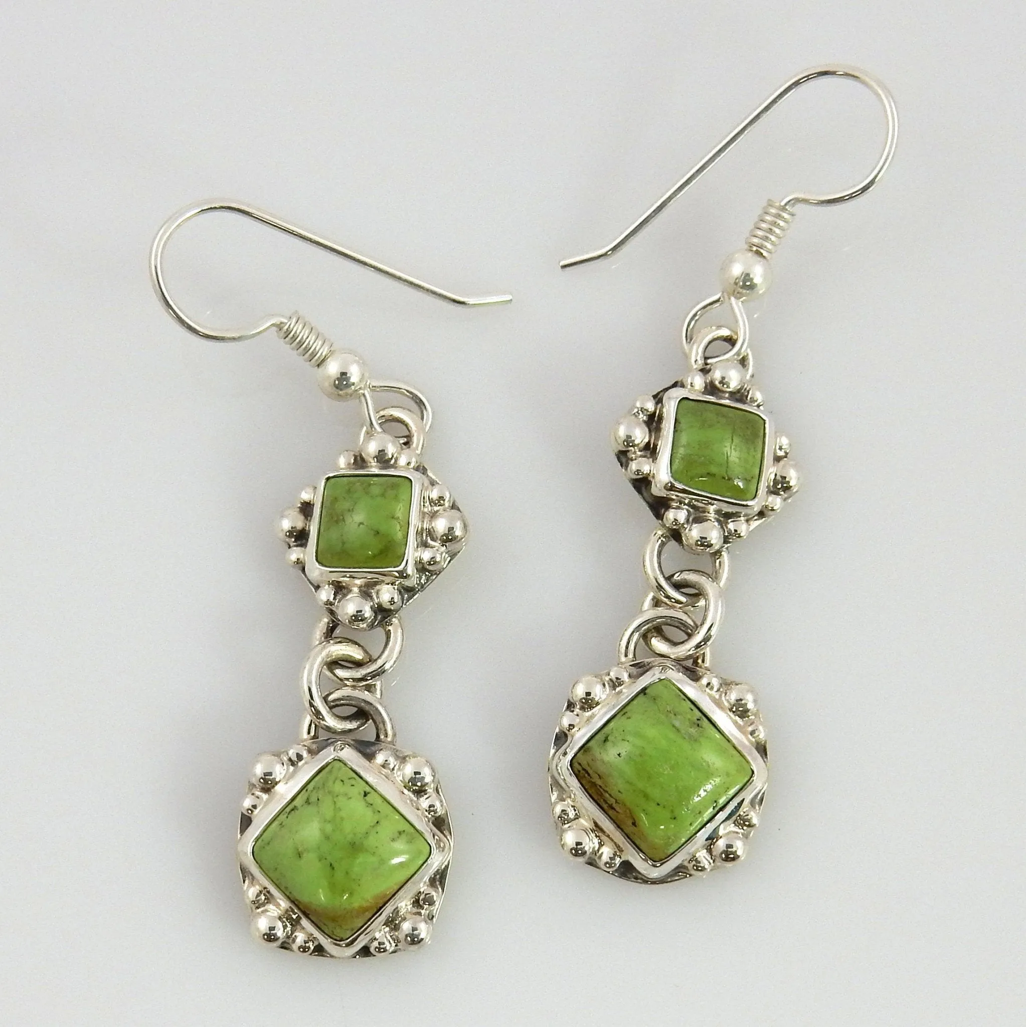 Sterling Silver Southwestern Gaspeite Dangle Earrings