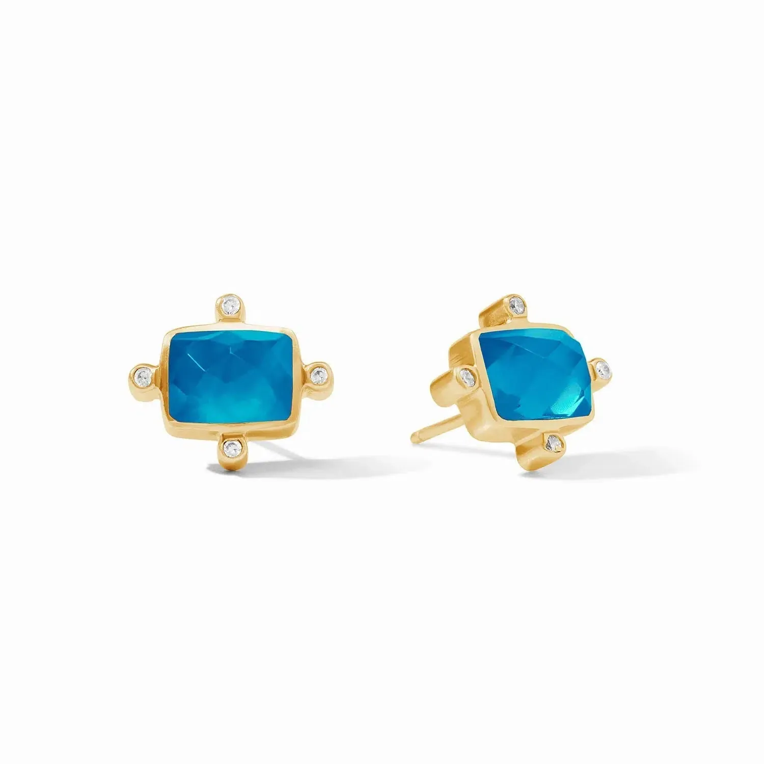 Stud Earrings // Iridescent London Blue