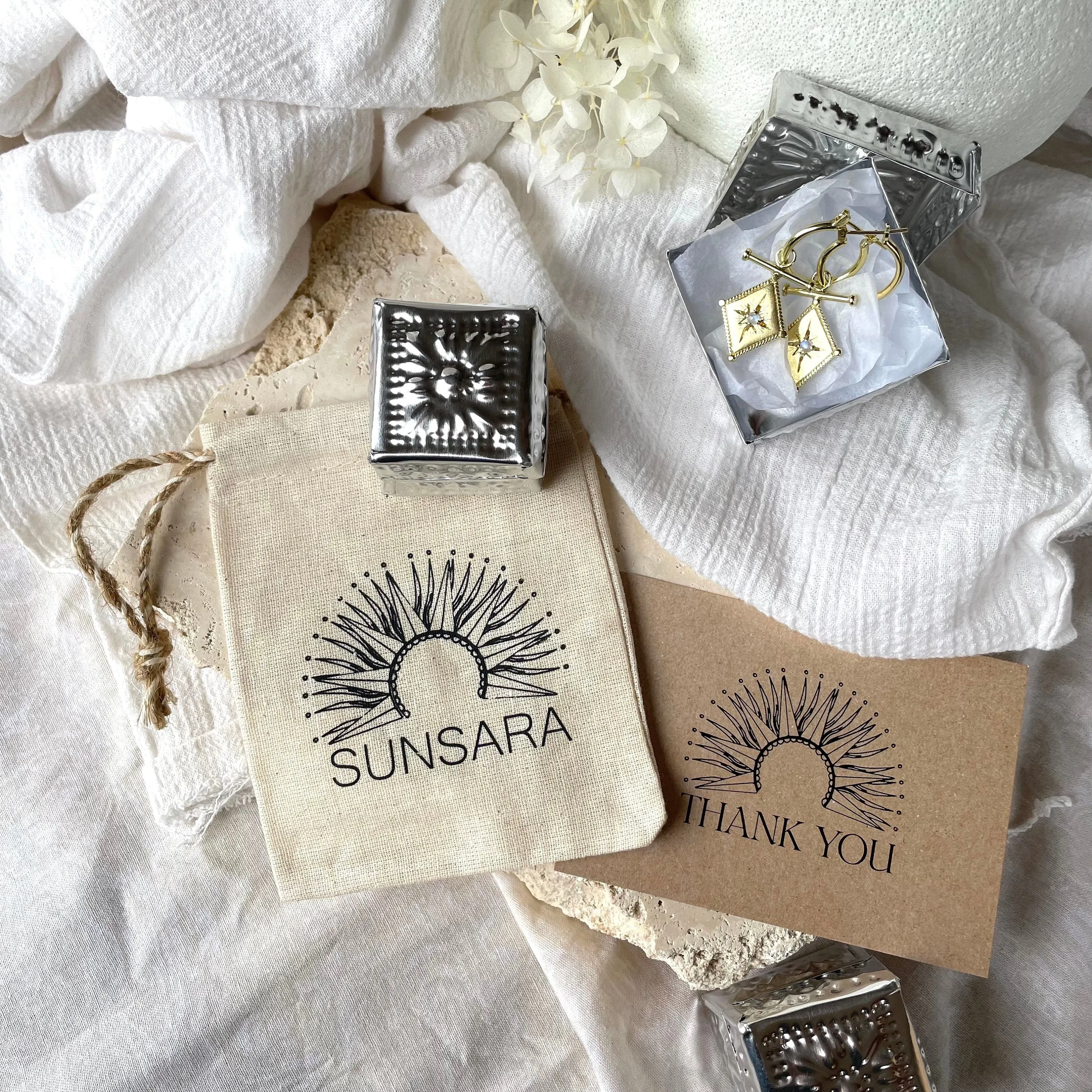 Sun Lover Gold Moonstone Studs