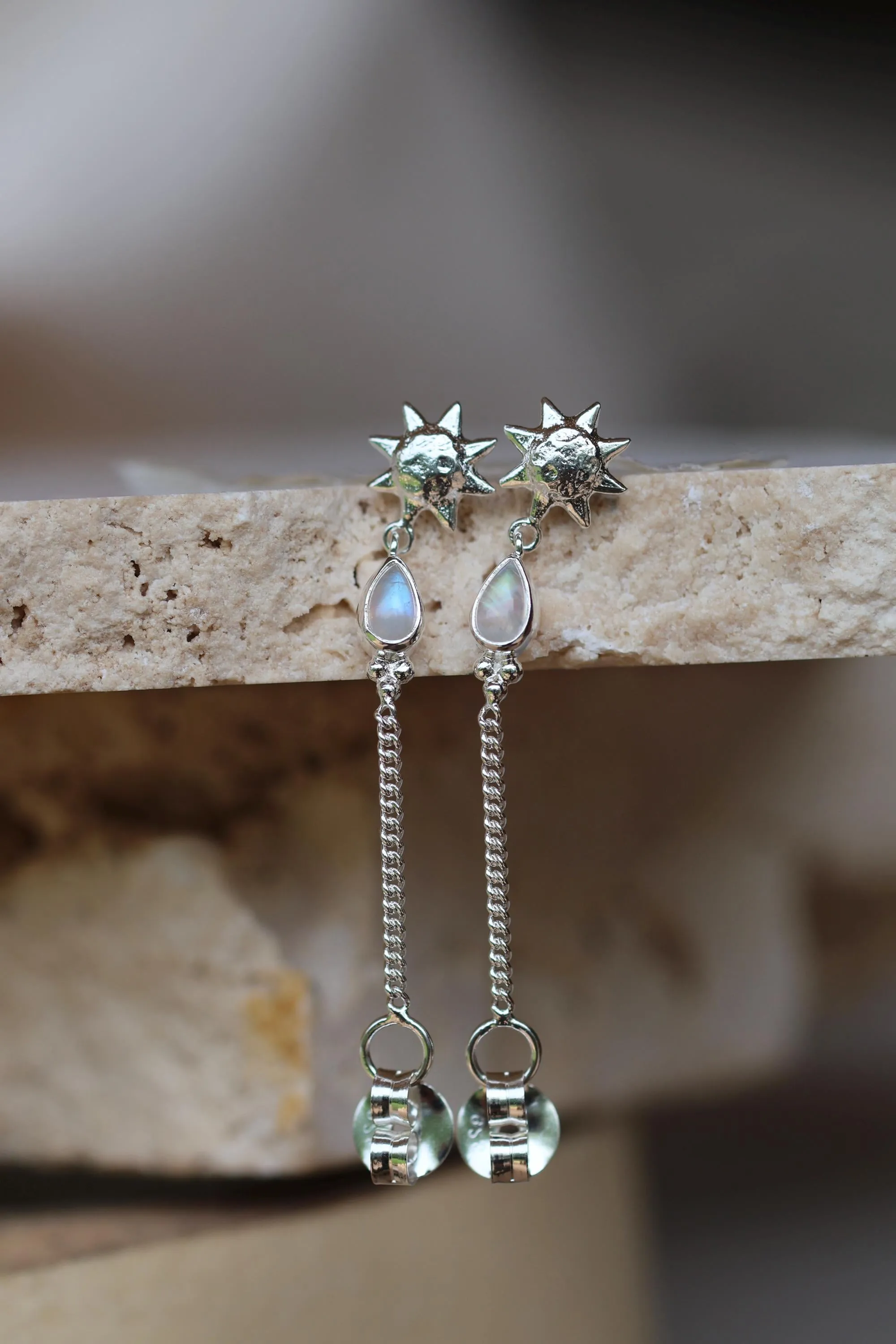 Sun Lover Rainbow Moonstone Studs
