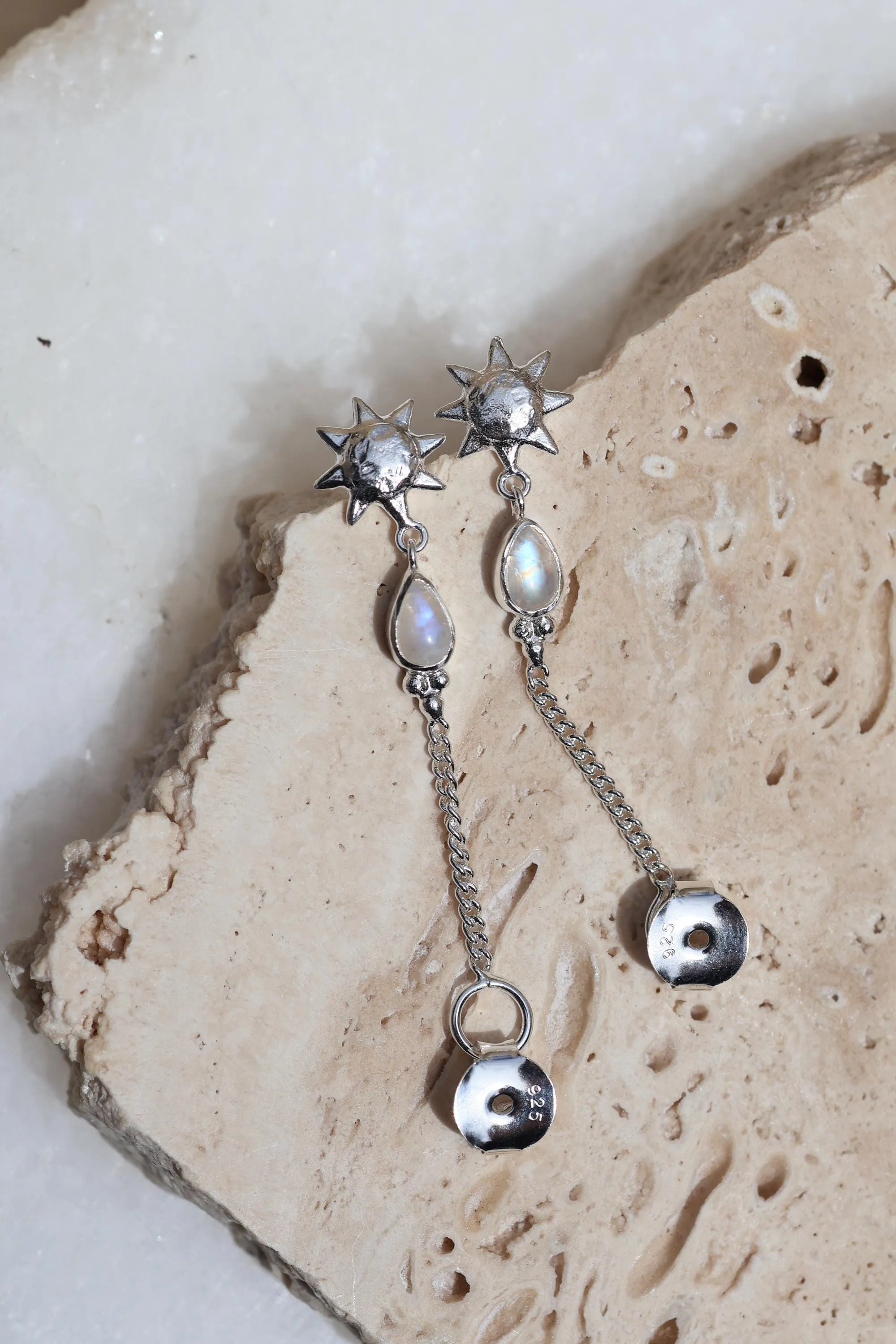 Sun Lover Rainbow Moonstone Studs