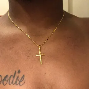 Superb New 24KGP Christian Cross Pendant Gold Plated Necklace Men's Women's Religious Jewellery