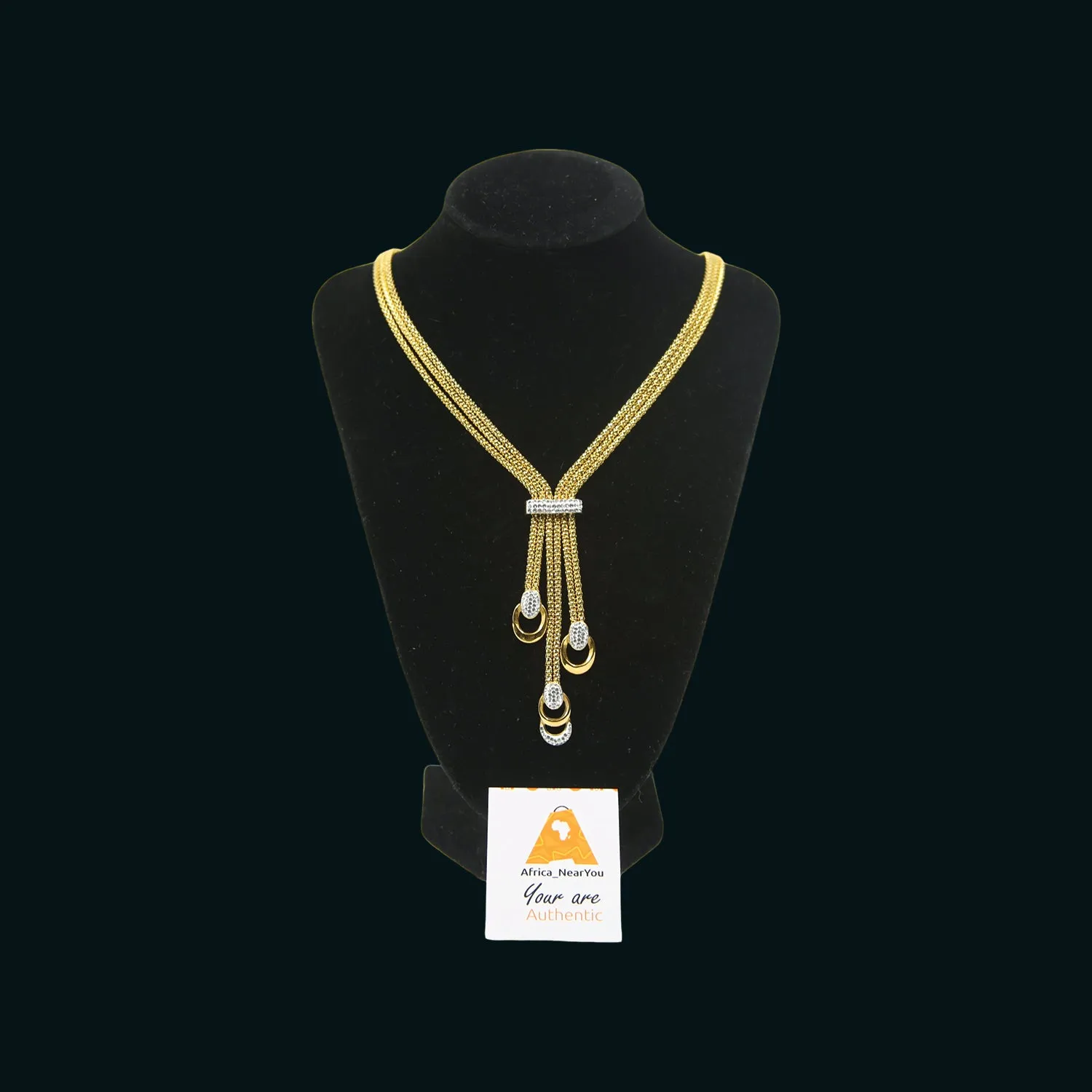 Tassel Fashion Necklace with White Zircon