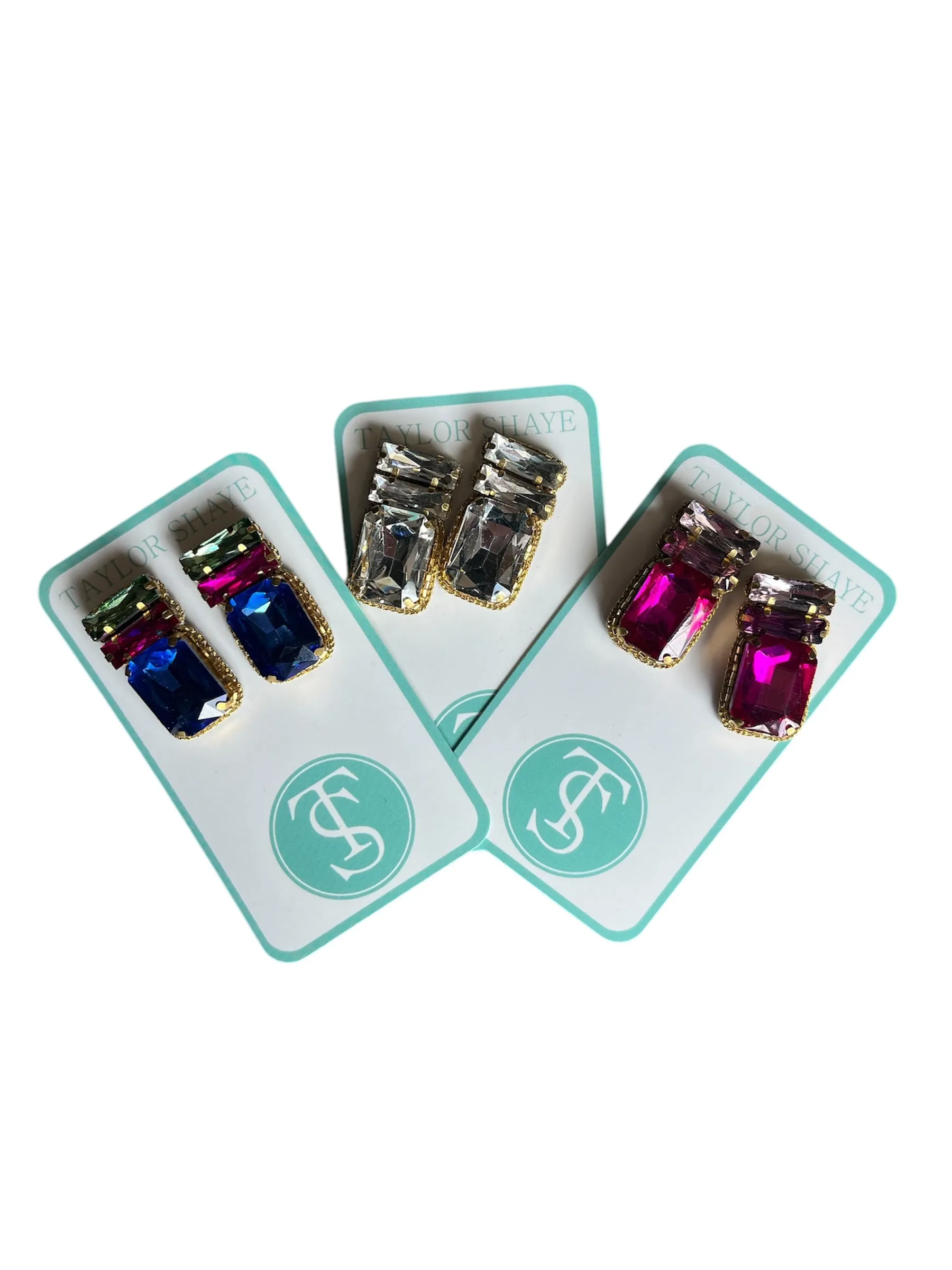 Taylor Shaye Crystal Gem Stud Earrings