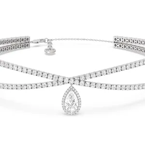 Teardrop Crossover Diamond Choker Necklace
