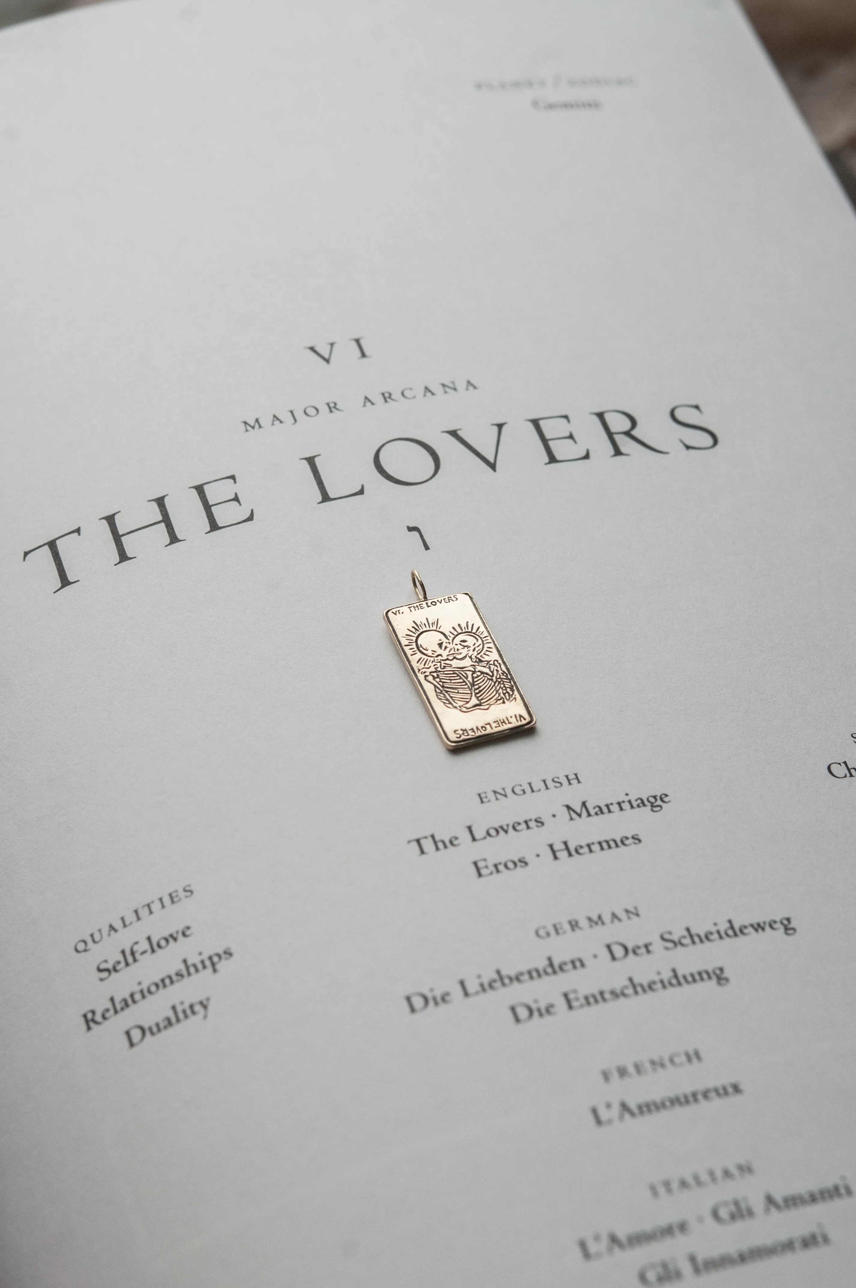 The Lovers Tarot Card II. Necklace