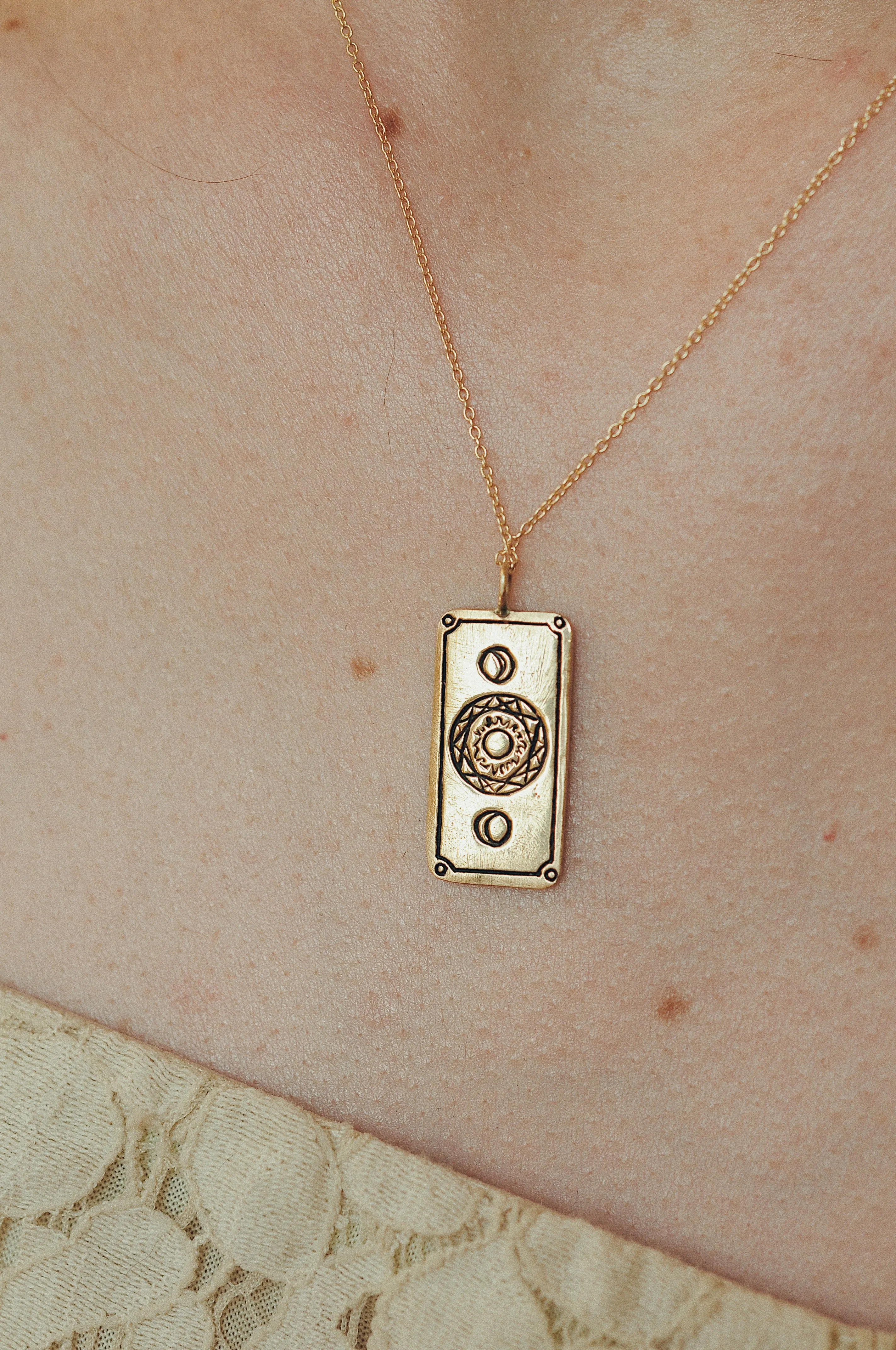The Lovers Tarot Card Necklace - READY-TO-SHIP