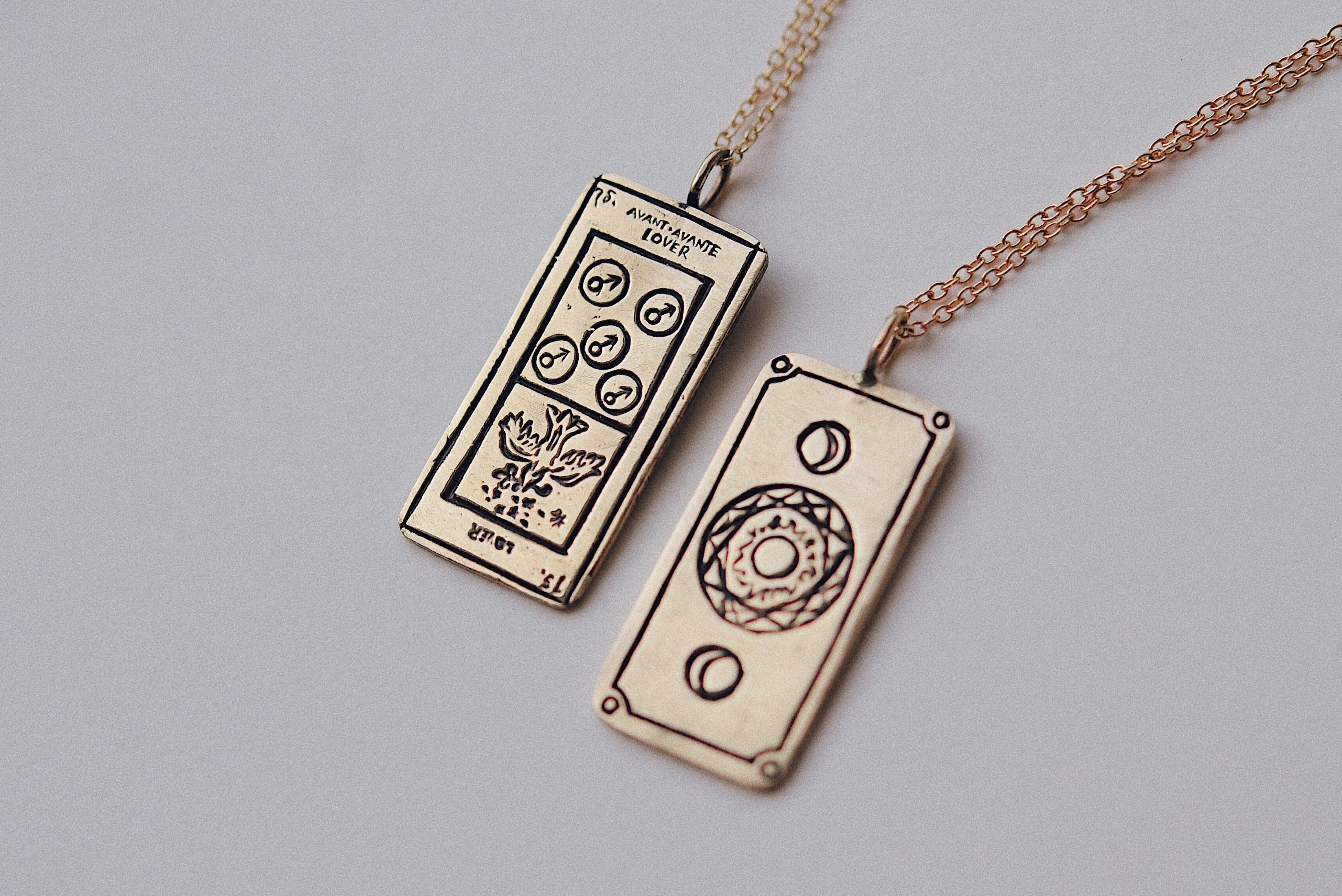 The Lovers Tarot Card Necklace - READY-TO-SHIP